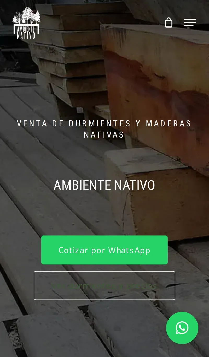 El sitio de Ambiente Nativo en teléfono